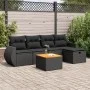 6-teiliges Gartensofa-Set und Kissen aus schwarzem Kunststoff-Rattan. von , Gartensets - Ref: Foro24-3325835, Preis: 387,08 €...