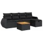 6-teiliges Gartensofa-Set und Kissen aus schwarzem Kunststoff-Rattan. von , Gartensets - Ref: Foro24-3325835, Preis: 387,08 €...