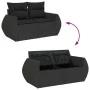 6-teiliges Gartensofa-Set und Kissen aus schwarzem Kunststoff-Rattan. von , Gartensets - Ref: Foro24-3325835, Preis: 387,08 €...
