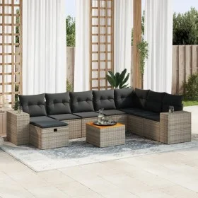 Garden sofa set with 9-piece synthetic rattan gray cushions by , Garden sets - Ref: Foro24-3325889, Price: 548,71 €, Discount: %