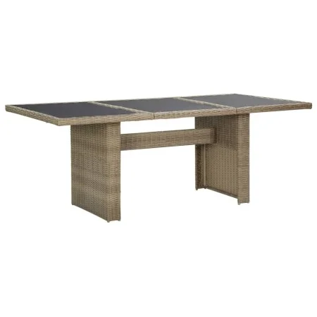 Dining table garden glass and brown PE rattan 200x100x74 cm by vidaXL, Garden tables - Ref: Foro24-310141, Price: 185,02 €, D...