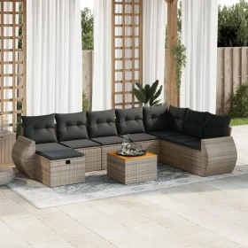 Garden sofa set with 9-piece synthetic rattan gray cushions by , Garden sets - Ref: Foro24-3325861, Price: 550,30 €, Discount: %