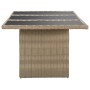Dining table garden glass and brown PE rattan 200x100x74 cm by vidaXL, Garden tables - Ref: Foro24-310141, Price: 205,08 €, D...
