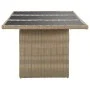 Dining table garden glass and brown PE rattan 200x100x74 cm by vidaXL, Garden tables - Ref: Foro24-310141, Price: 185,02 €, D...