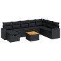 Set de sofás de jardín con cojines 9 pzas ratán sintético negro de , Conjuntos de jardín - Ref: Foro24-3325800, Precio: 565,71 €