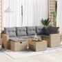Garden set with 7 pieces of sofas and beige synthetic rattan cushions. by , Garden sets - Ref: Foro24-3325790, Price: 502,55 ...