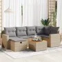 Garden set with 7 pieces of sofas and beige synthetic rattan cushions. by , Garden sets - Ref: Foro24-3325790, Price: 468,04 ...