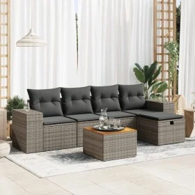Gartenmöbel-Set 6-teilig mit grauen Polstern aus synthetischem Rattan von , Gartensets - Ref: Foro24-3325868, Preis: 363,76 €...