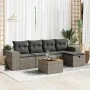 6-piece garden furniture set with gray synthetic rattan cushions by , Garden sets - Ref: Foro24-3325868, Price: 363,76 €, Dis...