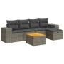 6-piece garden furniture set with gray synthetic rattan cushions by , Garden sets - Ref: Foro24-3325868, Price: 363,76 €, Dis...