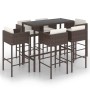 7-piece garden bar set with brown synthetic rattan cushions by vidaXL, Garden sets - Ref: Foro24-3094795, Price: 583,85 €, Di...