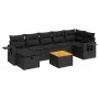 Garden sofa set with 8 pieces of black synthetic rattan and cushions. by , Garden sets - Ref: Foro24-3325821, Price: 508,10 €...