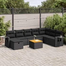 Garden sofa set with 9-piece black synthetic rattan cushions by , Garden sets - Ref: Foro24-3325828, Price: 562,84 €, Discoun...