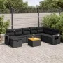 Garden sofa set with 9-piece black synthetic rattan cushions by , Garden sets - Ref: Foro24-3325828, Price: 562,84 €, Discoun...