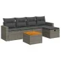 6-piece garden furniture set with gray synthetic rattan cushions by , Garden sets - Ref: Foro24-3325784, Price: 352,35 €, Dis...