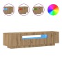 Mueble de TV luces LED madera roble artisan 160x35x40 cm de , Muebles TV - Ref: Foro24-856360, Precio: 124,25 €, Descuento: %