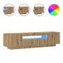 Mueble de TV luces LED madera roble artisan 160x35x40 cm de , Muebles TV - Ref: Foro24-856360, Precio: 126,99 €, Descuento: %