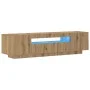 Mueble de TV luces LED madera roble artisan 160x35x40 cm de , Muebles TV - Ref: Foro24-856360, Precio: 126,99 €, Descuento: %
