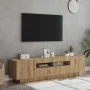 Mueble de TV luces LED madera roble artisan 160x35x40 cm de , Muebles TV - Ref: Foro24-856360, Precio: 126,99 €, Descuento: %