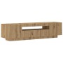 Mueble de TV luces LED madera roble artisan 160x35x40 cm de , Muebles TV - Ref: Foro24-856360, Precio: 124,25 €, Descuento: %