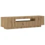 Mueble de TV luces LED madera roble artisan 160x35x40 cm de , Muebles TV - Ref: Foro24-856360, Precio: 126,99 €, Descuento: %