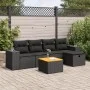 Set of 6-piece garden sofas and cushions synthetic rattan black by , Garden sets - Ref: Foro24-3325863, Price: 382,46 €, Disc...