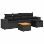 Set of 6-piece garden sofas and cushions synthetic rattan black by , Garden sets - Ref: Foro24-3325863, Price: 382,46 €, Disc...