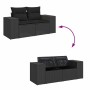 Set of 6-piece garden sofas and cushions synthetic rattan black by , Garden sets - Ref: Foro24-3325863, Price: 391,14 €, Disc...
