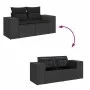 Set of 6-piece garden sofas and cushions synthetic rattan black by , Garden sets - Ref: Foro24-3325863, Price: 382,46 €, Disc...