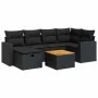 Set of 7 garden sofas with cushions synthetic rattan black by , Garden sets - Ref: Foro24-3325786, Price: 456,27 €, Discount: %