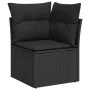 Set of 7 garden sofas with cushions synthetic rattan black by , Garden sets - Ref: Foro24-3325786, Price: 456,27 €, Discount: %