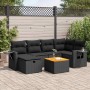 Set de sofás de jardín 7 pzas con cojines ratán sintético negro by , Garden sets - Ref: Foro24-3325814, Price: 476,63 €, Disc...