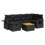 Set de sofás de jardín 7 pzas con cojines ratán sintético negro by , Garden sets - Ref: Foro24-3325814, Price: 476,63 €, Disc...