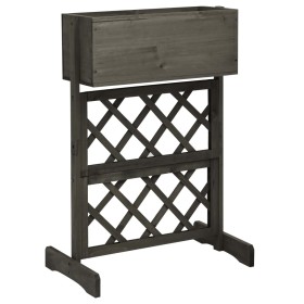 Gitter-Gartenpflanzkasten aus grauer Fichtenholz-Gartenmöbel 45x30x74 cm. von vidaXL, Töpfe und Pflanzgefäße - Ref: Foro24-31...