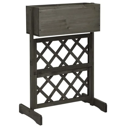 Jardinera enrejada de jardín madera de abeto gris 45x30x74 cm by vidaXL, Pots and planters - Ref: Foro24-314839, Price: 36,64...