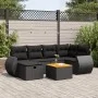 Set de sofás de jardín 7 pzas con cojines ratán sintético negro von , Gartensets - Ref: Foro24-3325842, Preis: 450,37 €, Raba...