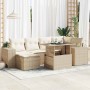 Set of 7-piece garden sofas and cushions synthetic rattan beige by , Garden sets - Ref: Foro24-3326829, Price: 591,13 €, Disc...