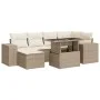 Set of 7-piece garden sofas and cushions synthetic rattan beige by , Garden sets - Ref: Foro24-3326829, Price: 586,00 €, Disc...