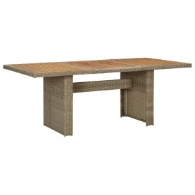 Garden dining table made of synthetic brown rattan 200x100x74 cm by vidaXL, Garden tables - Ref: Foro24-310143, Price: 175,39...