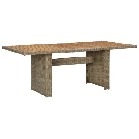Garden dining table made of synthetic brown rattan 200x100x74 cm by vidaXL, Garden tables - Ref: Foro24-310143, Price: 175,39...