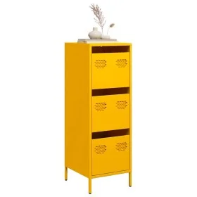 Aparador de acero amarillo mostaza 39x35x103,5 cm de , Aparadores - Ref: Foro24-851403, Precio: 127,61 €, Descuento: %