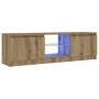 TV-Möbel LED-Leuchten Eiche handwerkliches Holz 120x30x36 cm von , TV-Möbel - Ref: Foro24-856348, Preis: 65,18 €, Rabatt: %