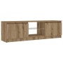 TV-Möbel LED-Leuchten Eiche handwerkliches Holz 120x30x36 cm von , TV-Möbel - Ref: Foro24-856348, Preis: 63,08 €, Rabatt: %