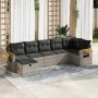 Set of 7 garden sofas with cushions synthetic rattan gray by , Garden sets - Ref: Foro24-3325987, Price: 447,41 €, Discount: %