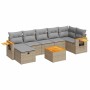 Set de sofás de jardín y cojines 8 piezas ratán sintético beige de , Conjuntos de jardín - Ref: Foro24-3325993, Precio: 506,8...