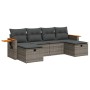 Set de muebles de jardín 6 pzas y cojines ratán sintético gris by , Garden sets - Ref: Foro24-3326001, Price: 378,74 €, Disco...