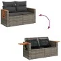 Set de muebles de jardín 6 pzas y cojines ratán sintético gris by , Garden sets - Ref: Foro24-3326001, Price: 367,16 €, Disco...