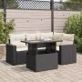 Set de muebles de jardín 5 pzas y cojines ratán sintético negro by , Garden sets - Ref: Foro24-3326307, Price: 372,21 €, Disc...