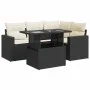 Set de muebles de jardín 5 pzas y cojines ratán sintético negro by , Garden sets - Ref: Foro24-3326307, Price: 372,21 €, Disc...