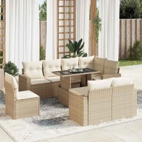 Set Gartensofas mit Kissen 9 Stück synthetisches Rattan beige von , Gartensets - Ref: Foro24-3326339, Preis: 708,23 €, Rabatt: %